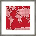 World Map Love Hearts Framed Print