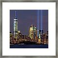 World Trade Center Wtc Tribute In Light Memorial Framed Print