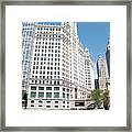 Wrigley Building Overlooking The Chicago River Framed Print