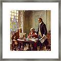 Writing The Declaration Of Independence, 1776, Framed Print