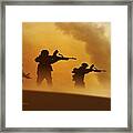 Ww2 British Soldiers On The Attack Framed Print