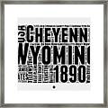 Wyoming Word Cloud Map 2 Framed Print