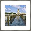 Yacht And Beach Club Lighthouse 02 Framed Print