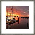 Yacht Basin Sunrise In Southport Framed Print