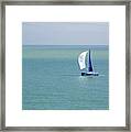 Yachts Sailing In Ventnor Bay Framed Print