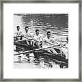 Yanks And Brits Race On Thames Framed Print