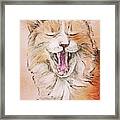 Yawning Ginger Cat Framed Print