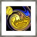 Yellow And Blue Duck Framed Print
