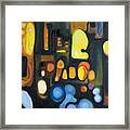 Yellow And Blue Framed Print