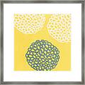 Yellow And Gray Garden Bloom Framed Print