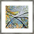 Yellow Bird Among Sage Twigs Framed Print