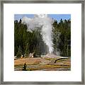 Yellowstone Park Wy - Geyser Letting Off Steam Framed Print