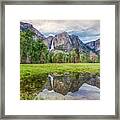 Yosemite Falls And Reflections 2 Framed Print