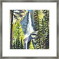 Yosemite Falls Watercolor Painting Framed Print