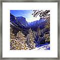 Yosemite Valley In Winter, California Framed Print