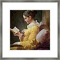 Young Girl Reading Framed Print