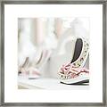 Young Girl Shoes In Children Footwear Shop Framed Print