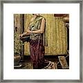 Young Woman Going To The Market Framed Print