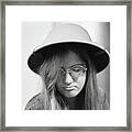 Young Woman With Long Hair, Wearing A Pith Helmet, 1972 Framed Print