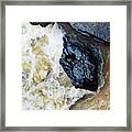 Yuba Blue Boulder In Stormy Waters Framed Print