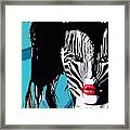 Zebra Girl Pop Art Framed Print