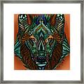 Zentangle Inspired Art- Wolf Colored Framed Print