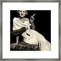 Ziegfeld Model Reclining In Evening Dress  Holding Cigarette By Alfred Cheney Johnston Framed Print