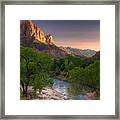 Zion Canyon Sunset Framed Print