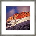 Zion's East Temple At Sunset Framed Print