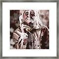 Zombie Girl Making Phone Call To Dead Valentine Framed Print