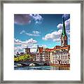 Zurich Switzerland Limmat River Framed Print