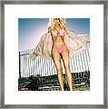 0901 Pink Bikini Supermodel Selena Phillips Las Vegas Cmi Framed Print