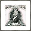 Alexander Hamilton 1907 American One Thousand Dollar Bill Currency Starburst Artwork Framed Print