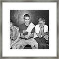 Blink 182 Pose For A Portrait In Los #1 Framed Print