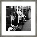 Bobby Fischer On The Subway Framed Print