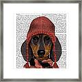 Dachshund In Pink Hat And Scarf #1 Framed Print