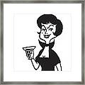 Dark Haired Woman Holding Cocktail #1 Framed Print