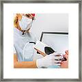 Dentist Using 3d Camera For Tooth Reconstruction Procedure #1 Framed Print