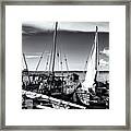 Dhow Boats Stone Town Port Zanzibar Framed Print