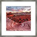 Fire Wave Sunset #1 Framed Print