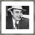 Gangster Al Capone Smoking Cigar Framed Print