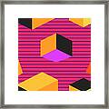 Geometric Shapes In Isometric Style #1 Framed Print