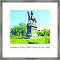 George Washington Staue, Public Garden, Boston, Massachusetts #1 Framed Print