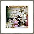 Gloria Vanderbilt At The House Of Revlon Framed Print
