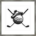 Golf Ball With Golf Clubs And Special Beret #1 Framed Print