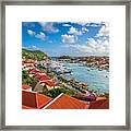 Gustavia, St. Barts Town Skyline #1 Framed Print