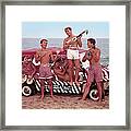 Guys And Gals On The Beach #1 Framed Print