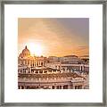 Italy, Latium, Roma District, Vatican City, Rome, St Peter's Square, St Peter's Basilica, San Pietro Dome And Square #1 Framed Print