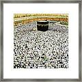 Kaaba In Mecca, Muslim People Praying #1 Framed Print