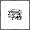 Laundromat With Open Facade #1 Framed Print